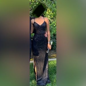 BLACK SPARKLY PROM DRESS SIZE 00-2